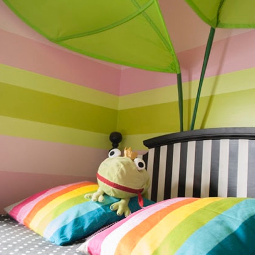 Colorful Frog Plush Toy with Rainbow Pillows